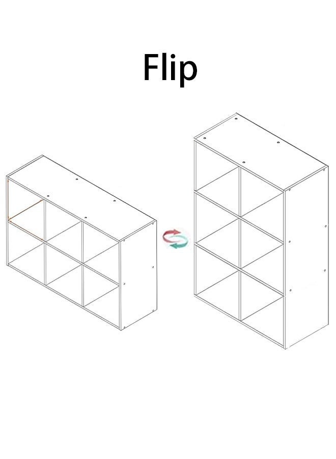 كوزينيست خزانة كتب 6 مكعبات مع لوحة خلفية، رف تخزين خشبي منظم لغرفة المعيشة والمكتب، سهلة التركيب - Image 5